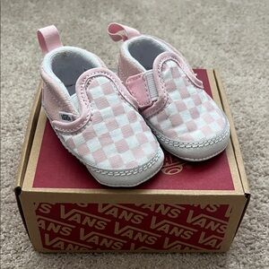 Vans Baby Pink & White Checker Slip-On Crib Shoes